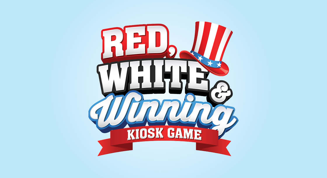 image: 4th of July Patriotic Hat Words: Red, White, and Winning Kiosk Game